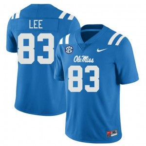 Men's Cayden Lee Powder Blue Ole Miss Rebels #83 College Football University Jerseys 816608-462