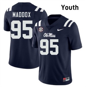 Youth Andrew Maddox Navy Ole Miss Rebels #95 College Football University Jersey 619950-745
