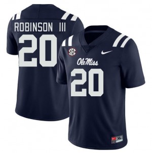 Men's Anthony Robinson III Navy Ole Miss Rebels #20 College Football Stitched Jersey 616430-162