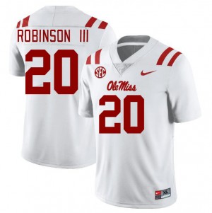 Mens Anthony Robinson III White Ole Miss Rebels #20 College Football Limited Jersey 439264-734