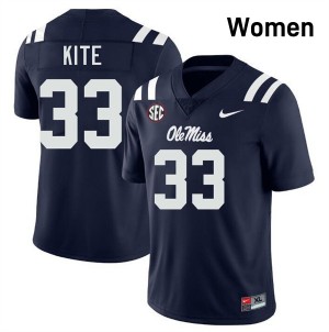Women Antonio Kite Navy Ole Miss Rebels #33 College Football 2025-26 Jersey 991947-221