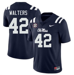 Men's Bryson Walters Navy Ole Miss Rebels #42 College Football Stitched Jerseys 552944-279