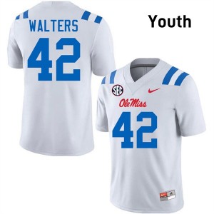 Youth Bryson Walters White Ole Miss Rebels #42 College Football Player Jersey 432736-252