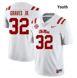 Youth Chris Graves Jr. White Ole Miss Rebels #32 College Football Player Jersey 519509-646