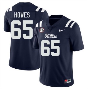 Mens Connor Howes Navy Ole Miss Rebels #65 College Football High School Jerseys 421633-809
