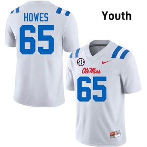 Youth Connor Howes White Ole Miss Rebels #65 College Football Official Jerseys 738743-960