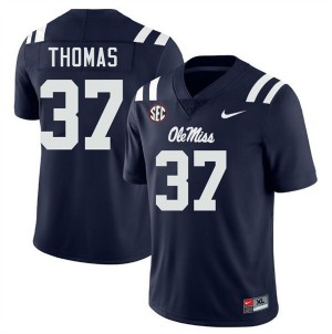 Men Cortez Thomas Navy Ole Miss Rebels #37 College Football 2025-26 Jersey 726191-460