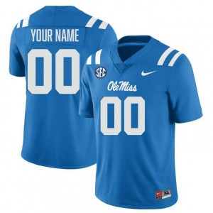 Men Custom Powder Blue Ole Miss Rebels #00 College Football University Jerseys 448552-315