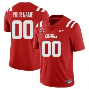 Men's Custom Red Ole Miss Rebels #00 College Football Embroidery Jerseys 741586-800