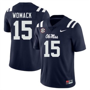 Men's Da'Shawn Womack Navy Ole Miss Rebels #15 College Football Player Jersey 316928-742