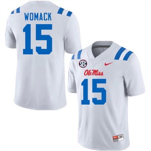 Men's Da'Shawn Womack White Ole Miss Rebels #15 College Football NCAA Jersey 889943-466