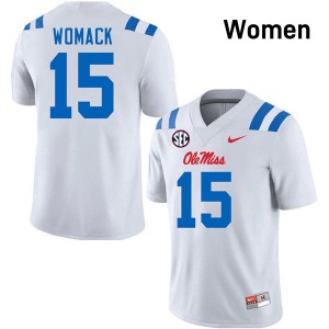 Women's Da'Shawn Womack White Ole Miss Rebels #15 College Football Game Jersey 977473-142