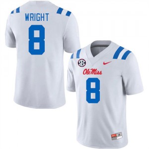 Mens Dae'Quan Wright White Ole Miss Rebels #8 College Football 2025-26 Jersey 264638-800