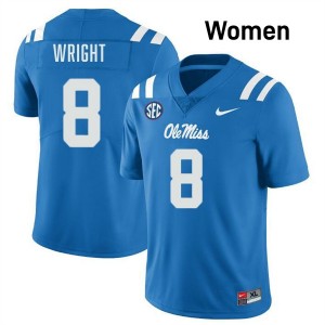 women Dae'Quan Wright Powder Blue Ole Miss Rebels #8 College Football High School Jerseys 205530-902