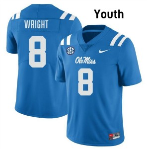 Youth Dae'Quan Wright Powder Blue Ole Miss Rebels #8 College Football 2025 Jersey 844572-359