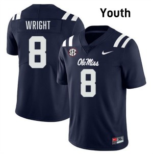 Youth Dae'Quan Wright Navy Ole Miss Rebels #8 College Football Stitched Jersey 151738-737