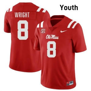 Youth Dae'Quan Wright Red Ole Miss Rebels #8 College Football Limited Jerseys 655012-602