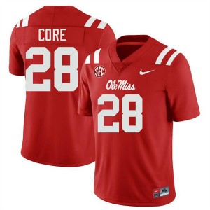 Men Dante Core Red Ole Miss Rebels #28 College Football Game Jersey 150100-626