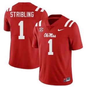 Men De'Zhaun Stribling Red Ole Miss Rebels #1 College Football Embroidery Jerseys 883632-205