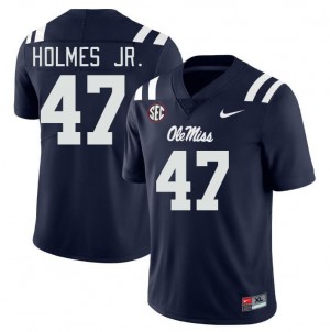 Men's DeeJay Holmes Jr. Navy Ole Miss Rebels #47 College Football 2025 Jerseys 126539-590
