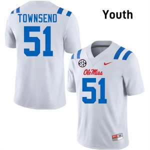 Youth Delano Townsend White Ole Miss Rebels #51 College Football Player Jerseys 543381-641