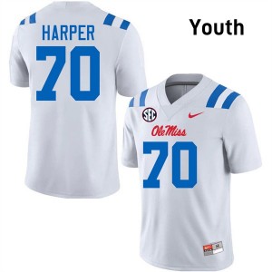 Youth Devin Harper White Ole Miss Rebels #70 College Football Stitched Jersey 544701-334