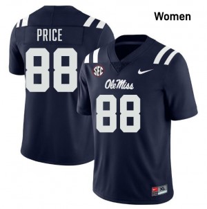 Womens Devin Price Navy Ole Miss Rebels #88 College Football 2025 Jersey 880827-278