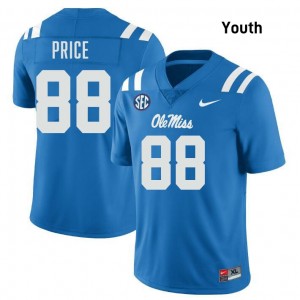 Youth Devin Price Powder Blue Ole Miss Rebels #88 College Football Replica Jersey 174398-793