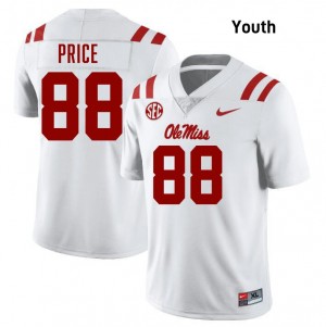 Youth Devin Price White Ole Miss Rebels #88 College Football Player Jerseys 268369-200