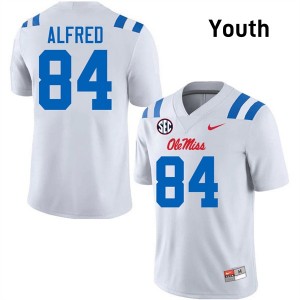 Youth Dillon Alfred White Ole Miss Rebels #84 College Football Player Jersey 301675-989