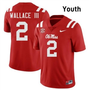 Youth Harrison Wallace III Red Ole Miss Rebels #2 College Football Stitched Jersey 231848-929