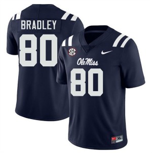 Men's Hayden Bradley Navy Ole Miss Rebels #80 College Football Limited Jerseys 421375-125