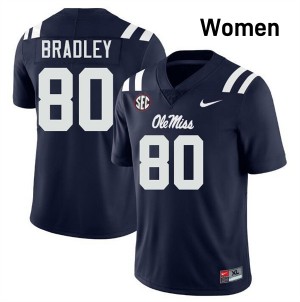 Women's Hayden Bradley Navy Ole Miss Rebels #80 College Football Alumni Jersey 889968-834