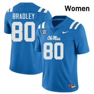 Womens Hayden Bradley Powder Blue Ole Miss Rebels #80 College Football Limited Jersey 514883-276