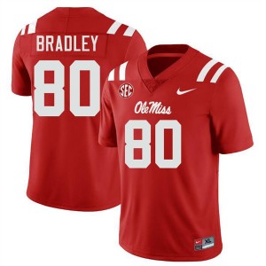 Men Hayden Bradley Red Ole Miss Rebels #80 College Football Limited Jersey 424114-909