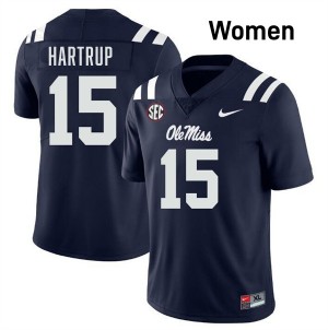 Women Izaiah Hartrup Navy Ole Miss Rebels #15 College Football Official Jerseys 346433-864