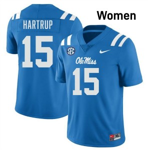 Women Izaiah Hartrup Powder Blue Ole Miss Rebels #15 College Football Official Jersey 585625-515