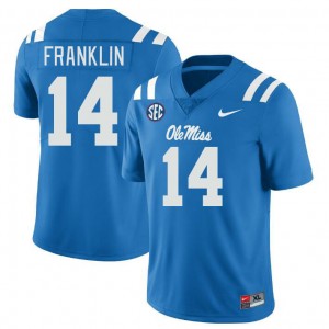 Men's Kam Franklin Powder Blue Ole Miss Rebels #14 College Football Alumni Jersey 648104-601