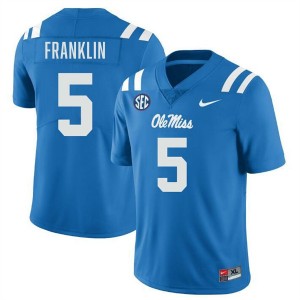 Men Kam Franklin Powder Blue Ole Miss Rebels #5 College Football Stitched Jerseys 176441-265