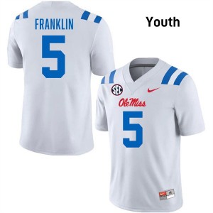 Youth Kam Franklin White Ole Miss Rebels #5 College Football NCAA Jersey 734368-630