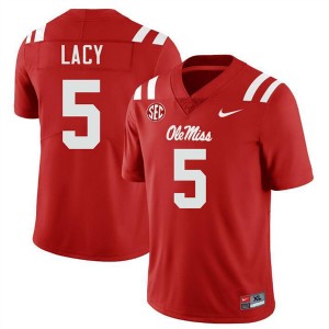 Men Kewan Lacy Red Ole Miss Rebels #5 College Football Game Jersey 469265-555