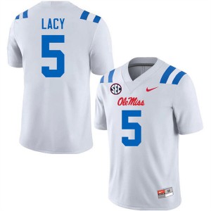 Men Kewan Lacy White Ole Miss Rebels #5 College Football Replica Jersey 273241-253
