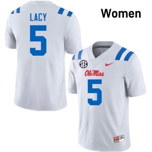 Women's Kewan Lacy White Ole Miss Rebels #5 College Football Limited Jerseys 822894-109