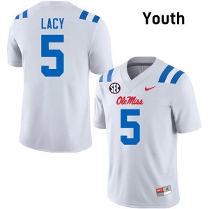 Youth Kewan Lacy White Ole Miss Rebels #5 College Football Limited Jerseys 458965-785