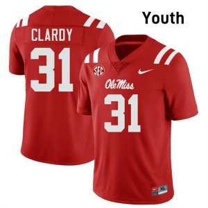 Youth Ladarian Clardy Red Ole Miss Rebels #31 College Football 2025-26 Jerseys 610743-158