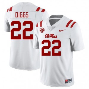 Mens Logan Diggs White Ole Miss Rebels #22 College Football Embroidery Jerseys 485172-424