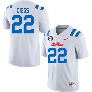 Men's Logan Diggs White Ole Miss Rebels #22 College Football 2025 Jersey 863977-536