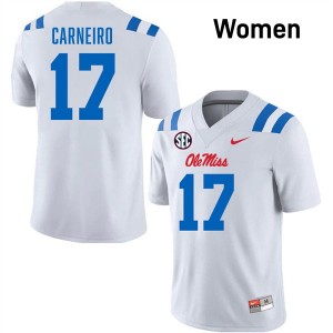 Women's Lucas Carneiro White Ole Miss Rebels #17 College Football Official Jersey 461210-726