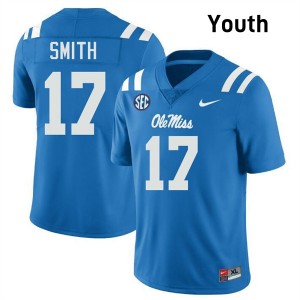 Youth Maealiuaki Smith Powder Blue Ole Miss Rebels #17 College Football 2025-26 Jersey 978640-776