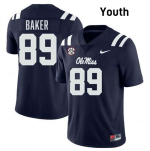 Youth Mike Baker Navy Ole Miss Rebels #89 College Football 2025 Jerseys 992333-262